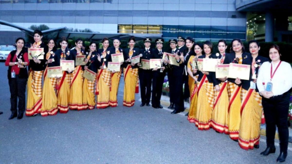 Air India claims record with all-female round-world flight